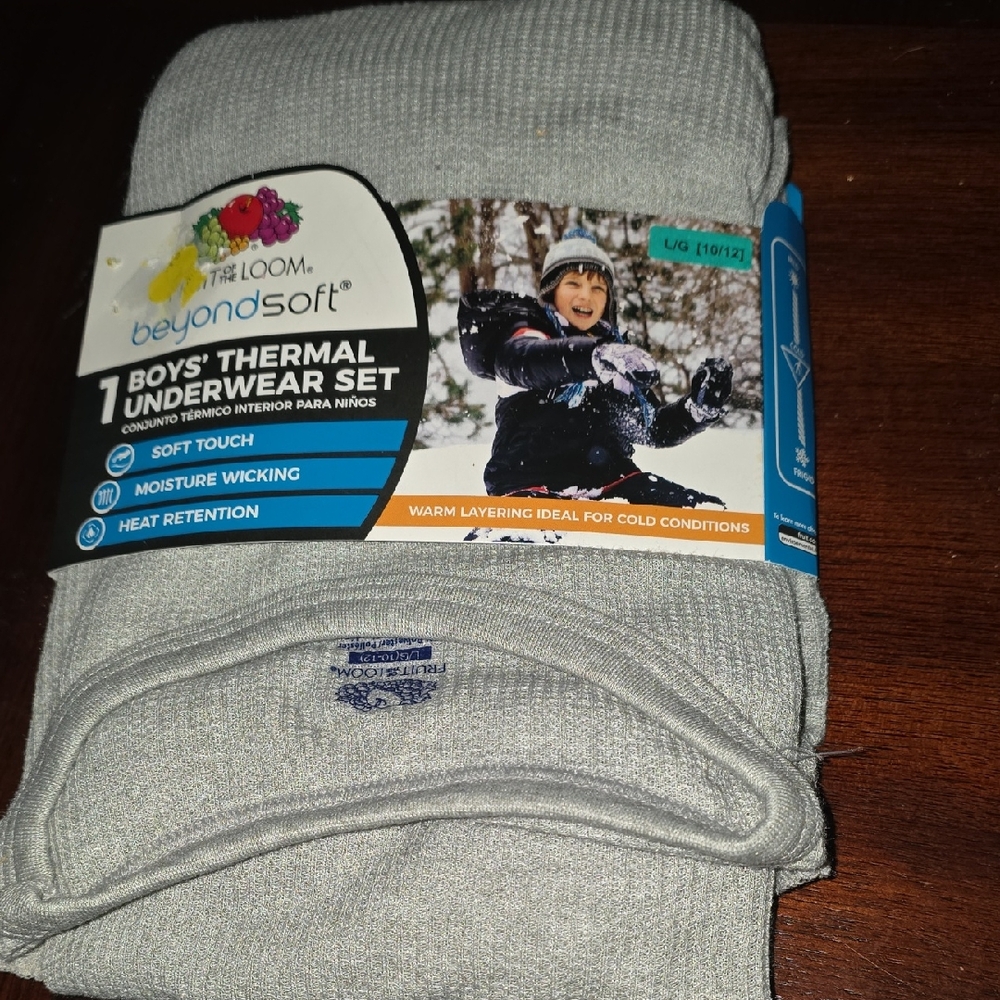 Fruit of the Loom Boys' Thermal Underwear Set - Light Gray